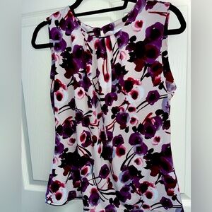 Calvin Klein Floral Sleeveless Top SZ M